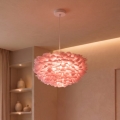 Brilagi - Lustre suspenso com cabo FEATHER 3xE27/40W/230V Ø 50 cm rosa