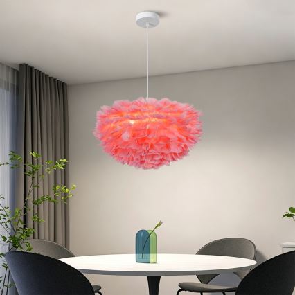 BRILAGI - Lustre suspenso com cabo FEATHER 3xE27/40W/230V Ø 50 cm rosa
