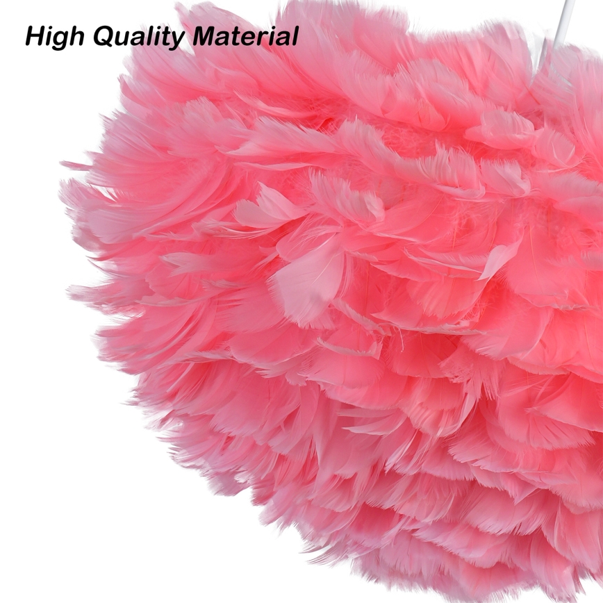 BRILAGI - Lustre suspenso com cabo FEATHER 3xE27/40W/230V Ø 50 cm rosa