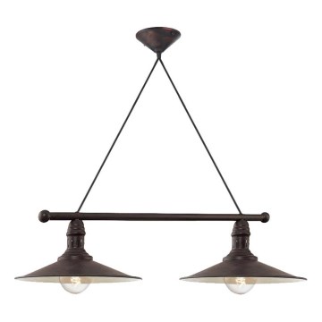 Brilagi - Lustre suspenso com cabo FORGE 2xE27/60W/230V preto