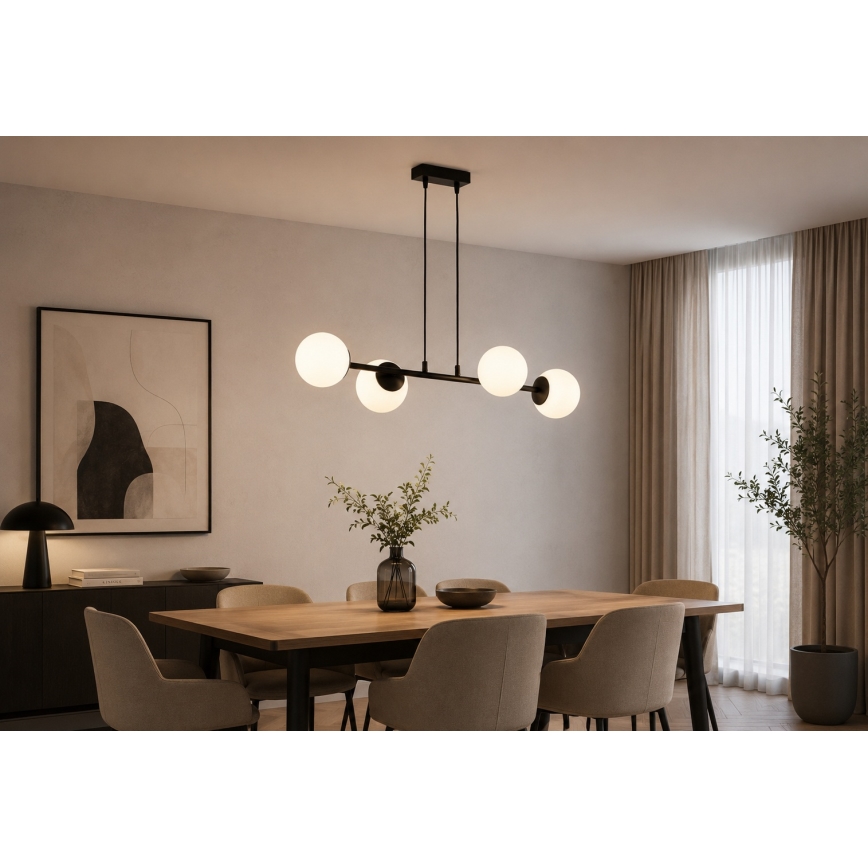 Brilagi - Lustre suspenso com cabo MILO 4xE27/60W/230V preto