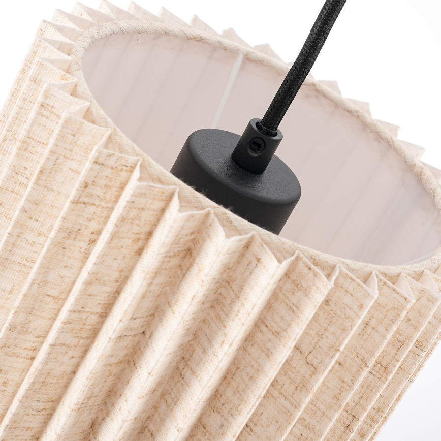 Brilagi - Lustre suspenso com cabo NORDIC WAVE 3xE27/15W/230V Ø 38 cm linho/preto