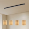 Brilagi - Lustre suspenso com cabo NORDIC WAVE 4xE27/15W/230V linho/preto