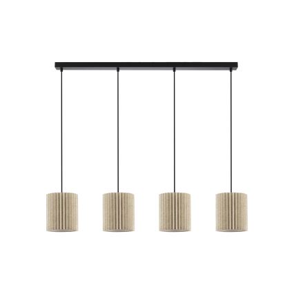Brilagi - Lustre suspenso com cabo NORDIC WAVE 4xE27/15W/230V linho/preto