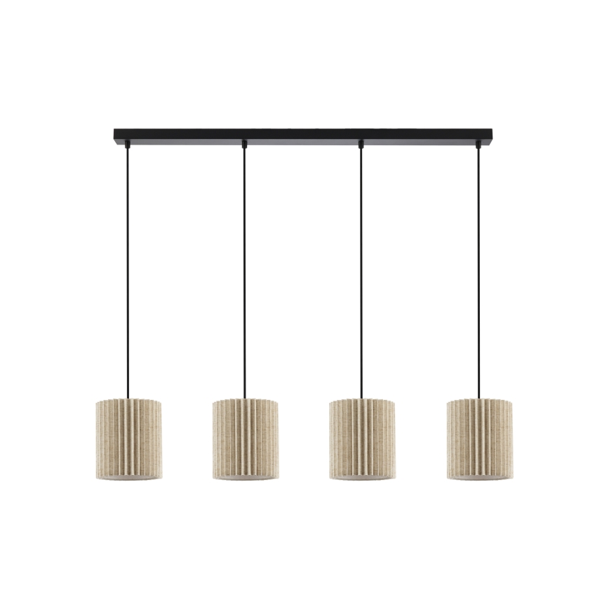 Brilagi - Lustre suspenso com cabo NORDIC WAVE 4xE27/15W/230V linho/preto