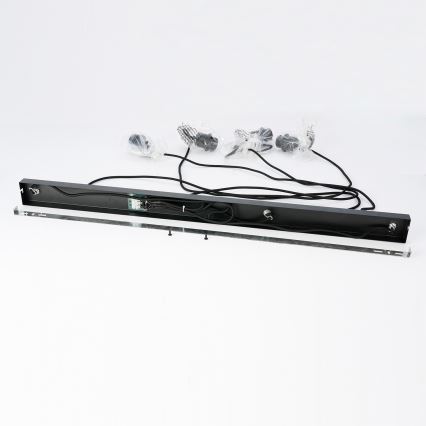 Brilagi - Lustre suspenso com cabo NORDIC WAVE 4xE27/15W/230V linho/preto