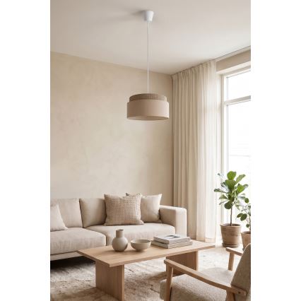 Brilagi - Lustre suspenso com cabo PADOVA 1xE27/60W/230V Ø 40 cm bege