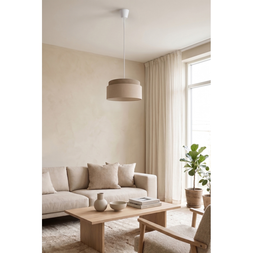 Brilagi - Lustre suspenso com cabo PADOVA 1xE27/60W/230V Ø 40 cm bege