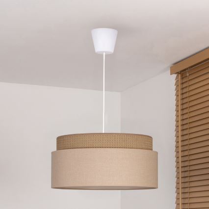 Brilagi - Lustre suspenso com cabo PADOVA 1xE27/60W/230V Ø 40 cm bege