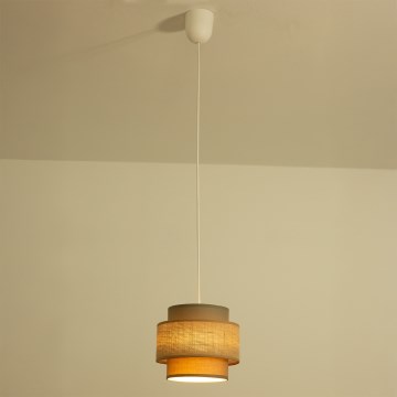 Brilagi - Lustre suspenso com cabo RESNA 1xE27/60W/230V, diâmetro 20 cm, castanho/bege