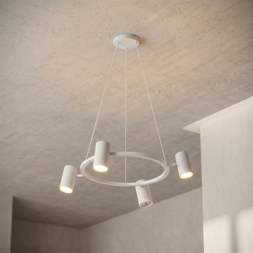 Brilagi - Lustre suspenso com cabo SELE 4xGU10/30W/230V branco