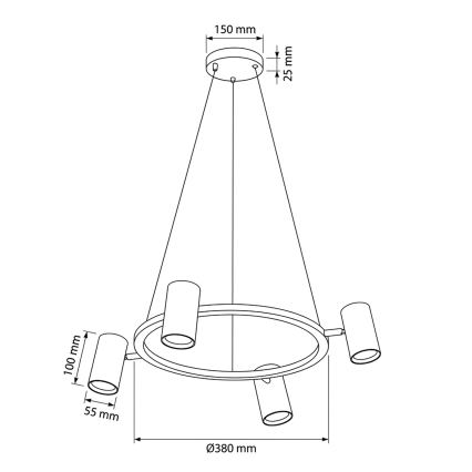 Brilagi - Lustre suspenso com cabo SELE 4xGU10/30W/230V branco