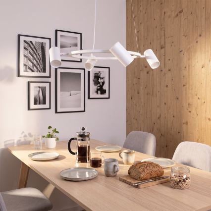 BRILAGI - Lustre suspenso com cabo SELE 4xGU10/30W/230V branco