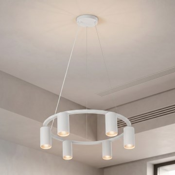 Brilagi - Lustre suspenso com cabo SELE 6xGU10/30W/230V branco
