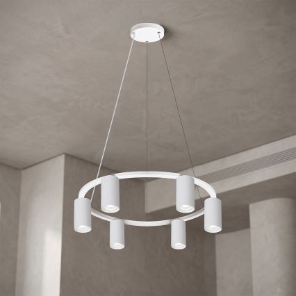Brilagi - Lustre suspenso com cabo SELE 6xGU10/30W/230V branco