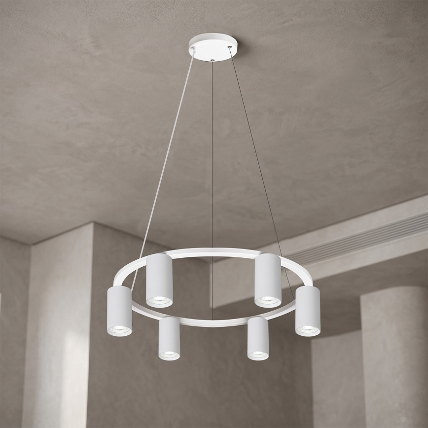 Brilagi - Lustre suspenso com cabo SELE 6xGU10/30W/230V branco