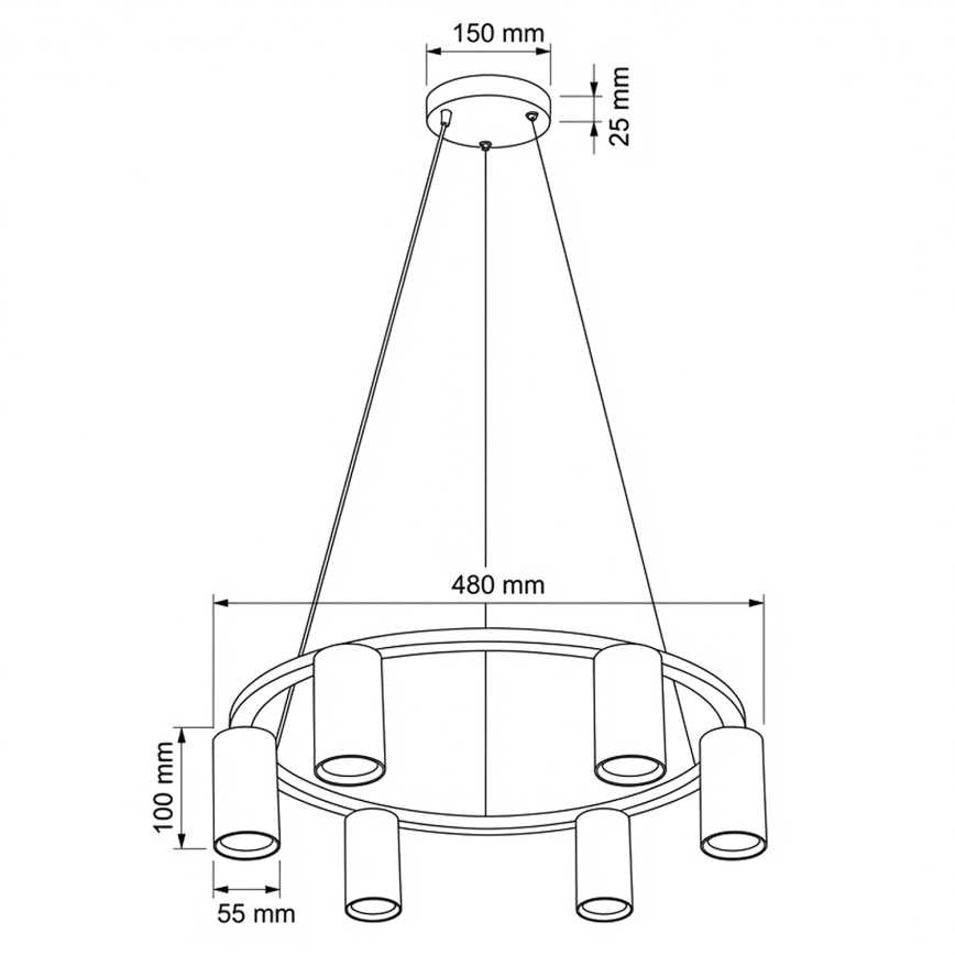 Brilagi - Lustre suspenso com cabo SELE 6xGU10/30W/230V branco