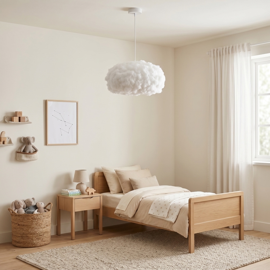 Brilagi - Lustre suspenso com cabo SOLEAIR 1xE27/60W/230V Ø 45 cm branco