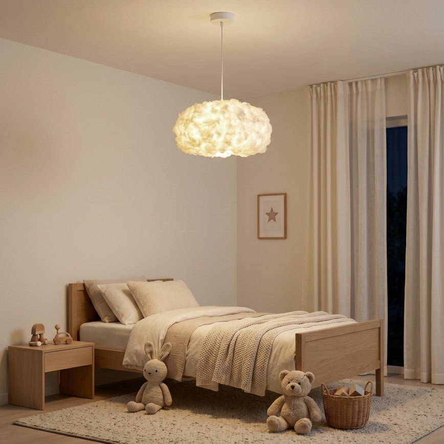 Brilagi - Lustre suspenso com cabo SOLEAIR 1xE27/60W/230V Ø 45 cm branco