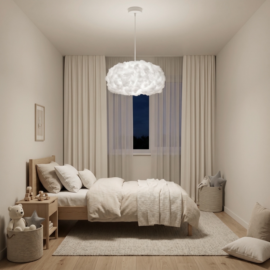 Brilagi - Lustre suspenso com cabo SOLEAIR 1xE27/60W/230V Ø 45 cm branco