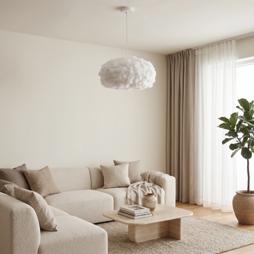 Brilagi - Lustre suspenso com cabo SOLEAIR 1xE27/60W/230V Ø 45 cm branco