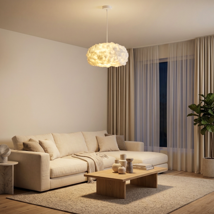 Brilagi - Lustre suspenso com cabo SOLEAIR 1xE27/60W/230V Ø 45 cm branco