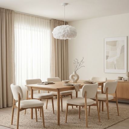 Brilagi - Lustre suspenso com cabo SOLEAIR 1xE27/60W/230V Ø 45 cm branco
