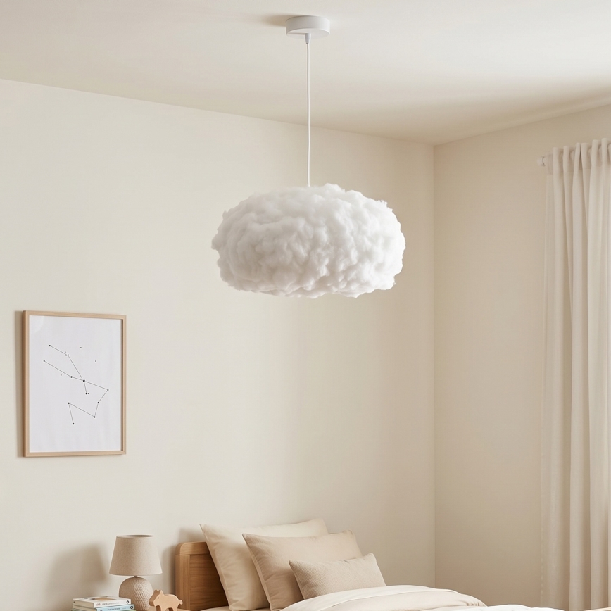Brilagi - Lustre suspenso com cabo SOLEAIR 1xE27/60W/230V Ø 45 cm branco