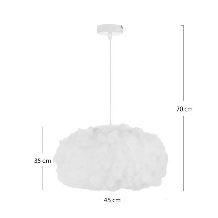 Brilagi - Lustre suspenso com cabo SOLEAIR 1xE27/60W/230V Ø 45 cm branco