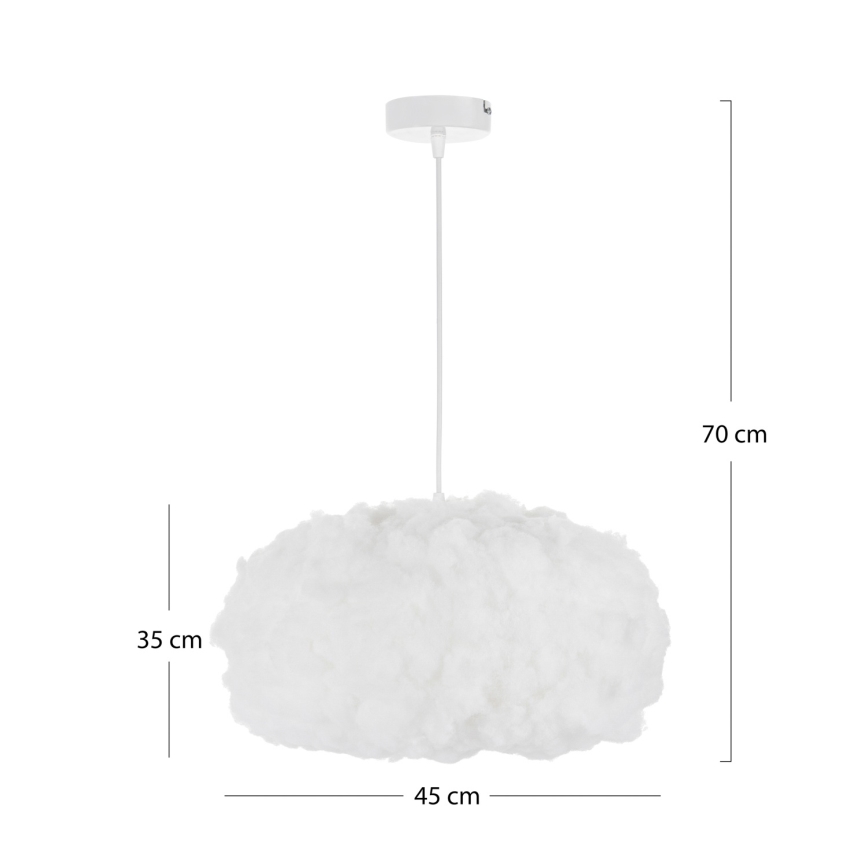 Brilagi - Lustre suspenso com cabo SOLEAIR 1xE27/60W/230V Ø 45 cm branco
