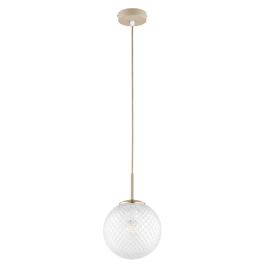 Brilagi - Lustre suspenso com cabo STELLA 1xE27/60W/230V Ø 18 cm bege/dourado