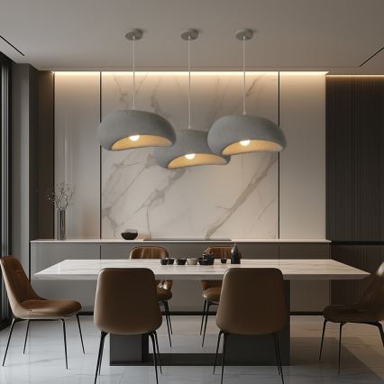 BRILAGI - Lustre suspenso com cabo WABI SABI 1xE27/60W/230V diâmetro 40 cm cinzento