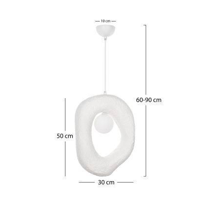 Brilagi - Lustre suspenso com cabo WABI SABI 1xG9/8W/230V branco