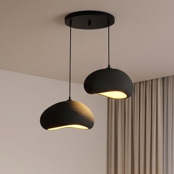 Brilagi - Lustre suspenso com cabo WABI SABI 2xE27/40W/230V Ø 60 cm preto