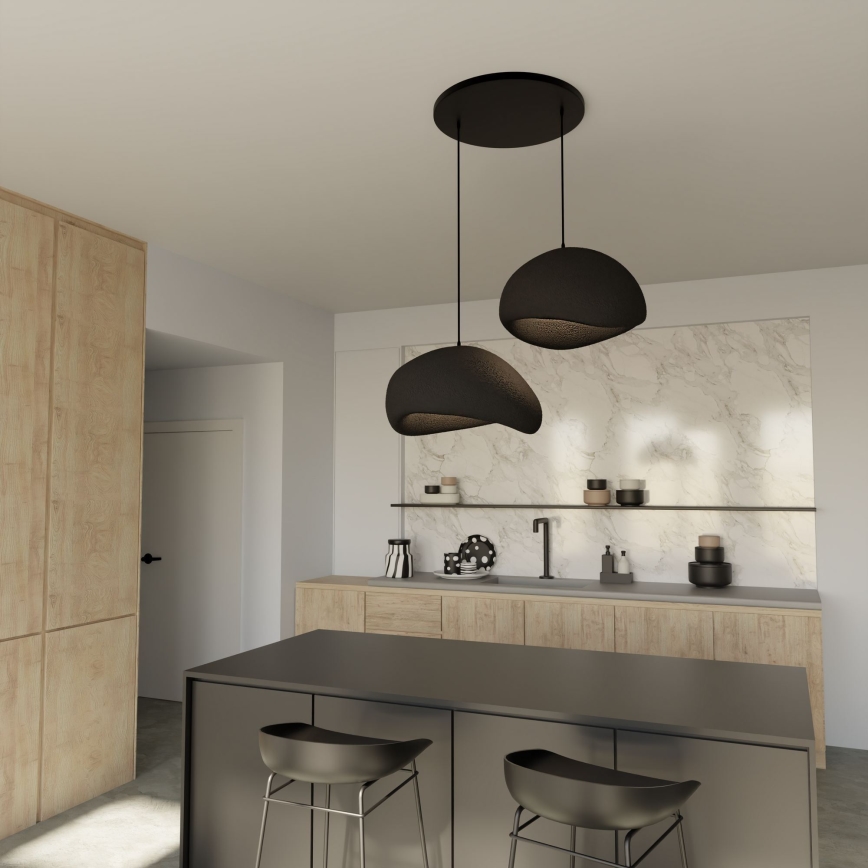 Brilagi - Lustre suspenso com cabo WABI SABI 2xE27/40W/230V Ø 60 cm preto