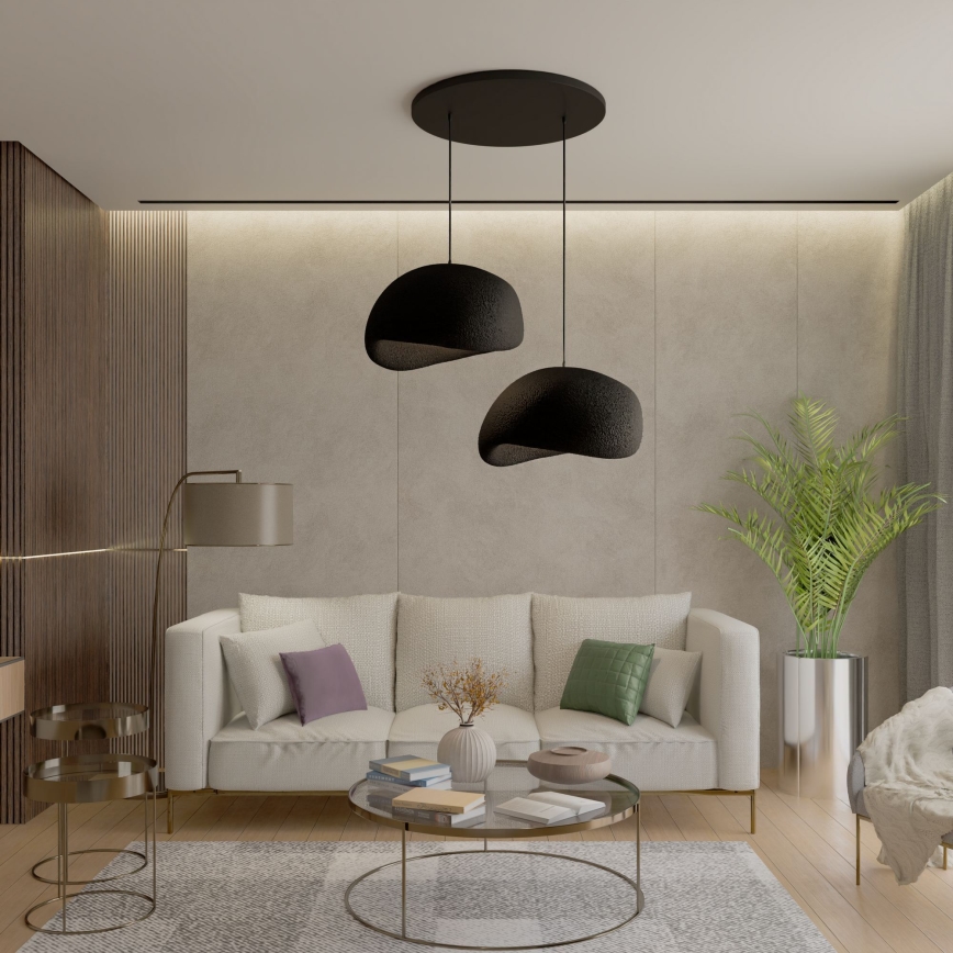 Brilagi - Lustre suspenso com cabo WABI SABI 2xE27/40W/230V Ø 60 cm preto