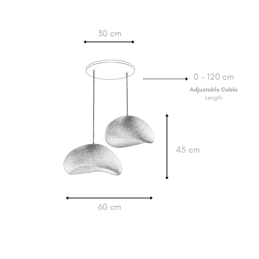 Brilagi - Lustre suspenso com cabo WABI SABI 2xE27/40W/230V Ø 60 cm preto
