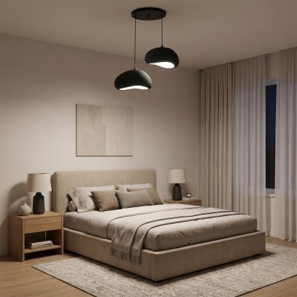 Brilagi - Lustre suspenso com cabo WABI SABI 2xE27/40W/230V Ø 60 cm preto