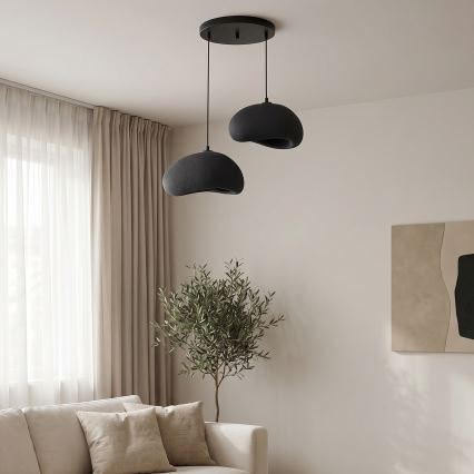 Brilagi - Lustre suspenso com cabo WABI SABI 2xE27/40W/230V Ø 60 cm preto