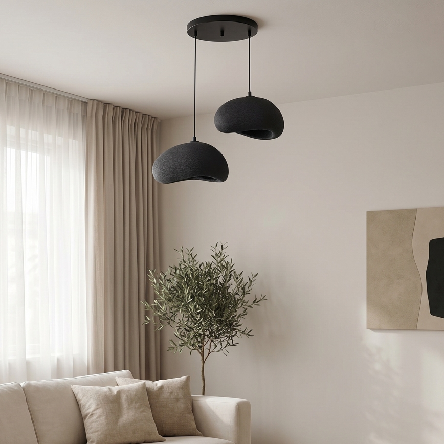 Brilagi - Lustre suspenso com cabo WABI SABI 2xE27/40W/230V Ø 60 cm preto