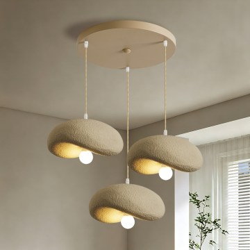 BRILAGI - Lustre suspenso com cabo WABI SABI 3xE27/60W/230V bege