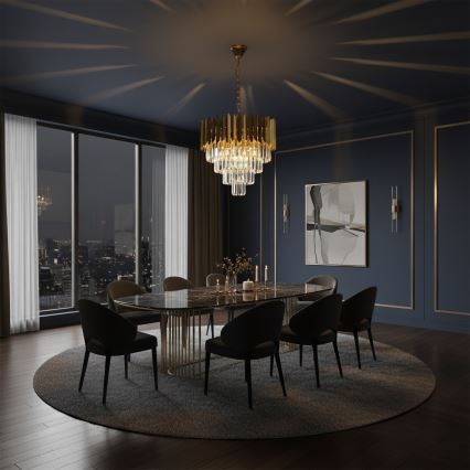 Brilagi - Lustre suspenso com corrente CRISTAL 5xE14/40W/230V diâmetro 45 cm