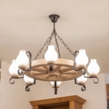 Brilagi - Lustre suspenso com corrente ROATA 8xE14/40W/230V carvalho
