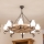 Brilagi - Lustre suspenso com corrente ROATA 8xE14/40W/230V carvalho