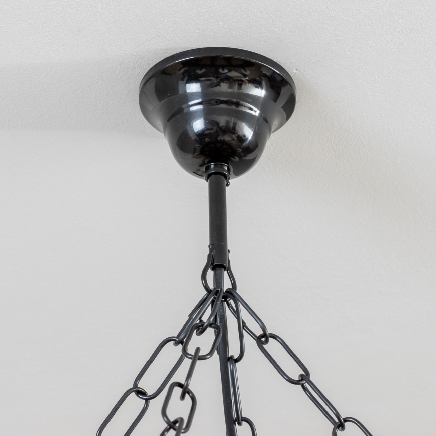 Brilagi - Lustre suspenso com corrente ROATA 8xE14/40W/230V Ø 70 cm faia/nogueira