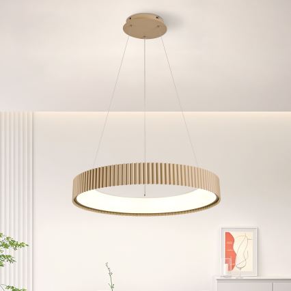 Brilagi - Candeeiro suspenso LED dimerizável em cabo FALCON MODERN LED/54W/230V 3000-6500K Ø 60 cm bege + comando remoto