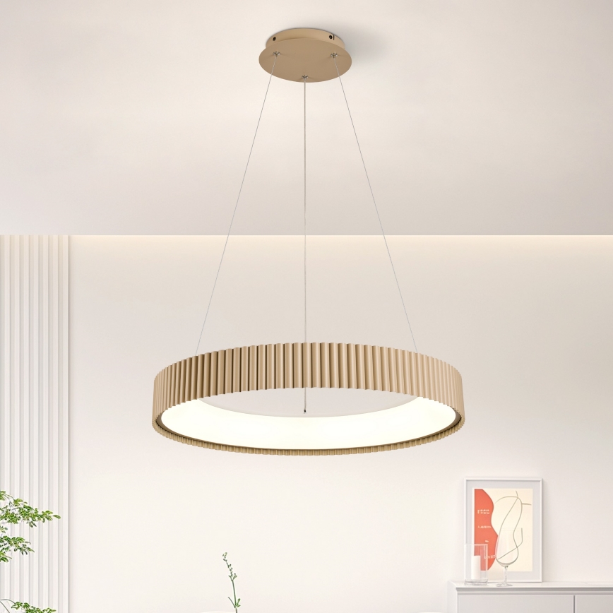 Brilagi - Candeeiro suspenso LED dimerizável em cabo FALCON MODERN LED/54W/230V 3000-6500K Ø 60 cm bege + comando remoto