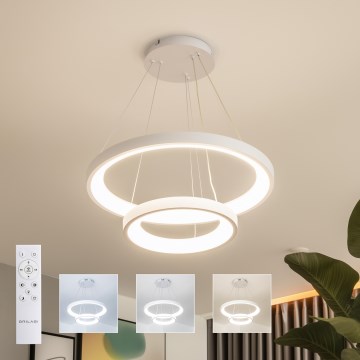 Brilagi - Lustre suspenso dimerizável em cabo FALCON SLIM LED/68W/230V 3000-6500K Ø 50 cm branco + controlo remoto