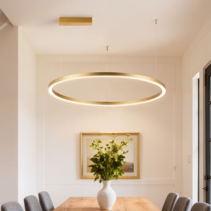 Brilagi - Lustre LED dimerizável suspenso por cabo PORTOFINO LED/60W/230V 3000-6000K diâmetro 80 cm dourado + comando remoto