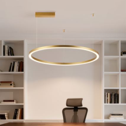 Brilagi - Lustre LED dimerizável suspenso por cabo PORTOFINO LED/60W/230V 3000-6000K diâmetro 80 cm dourado + comando remoto
